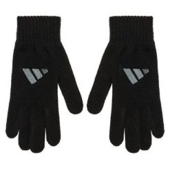 Rękawiczki adidas. Czarne rękawiczki Adidas, bez wzorów, z dzianiny. Za 99.99 zł.