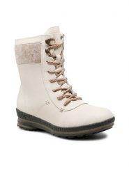 Rieker Botki Z2405-60 Beżowy. Brązowe botki Rieker, bez wzorów, ze skóry, bez obcasa, na płaskiej podeszwie, bez zapięcia. Za 399.99 zł.