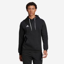 Bluza z kapturem do piłki nożnej Adidas Entrada 22. Czarne bluzy Adidas, l, bez wzorów, z polaru, z kapturem. W wyprzedaży za 119.99 zł.