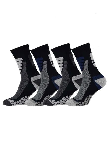 Skarpety trekkingowe Coolmax® do łydki 4 pary – Niebieski. Niebieskie skarpety XTREME SOCKSWEAR, bez wzorów, z bawełny. Za 173.56 zł.