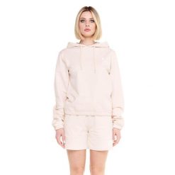 Krótka bluza z kapturem Chic Boxing. Brązowe bluzy LEONE 1947 APPAREL, l, bez wzorów, z tkaniny, z kapturem. W wyprzedaży za 139.75 zł.