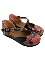 Goby Skórzane baleriny w kolorze czarno-czerwonym rozmiar: 36. Czarne baleriny Goby, bez wzorów, z okrągłym noskiem, bez obcasa. Za 195.99 zł.