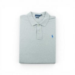 Second life - Polo Ralph Lauren damskie z krótkim rękawem - Stan bardzo dobry. Szare koszulki polo RALPH LAUREN, l, bez wzorów, z materiału, bez kołnierzyka, bez ramiączek. Za 127.76 zł.