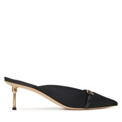 Klapki Elisabetta Franchi. Czarne klapki Elisabetta Franchi, bez wzorów, bez obcasa. Za 1,569.00 zł.