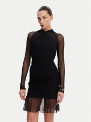 Versace Jeans Couture Sukienka koktajlowa 78HAO971 Czarny Slim Fit. Czarne sukienki Versace Jeans Couture, bez wzorów, z jeansu, wizytowe, bez kołnierzyka, bez ramiączek. Za 819.99 zł.