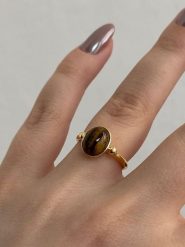 Lodie Silver Pierścionek z kamieniem ozdobnym rozmiar: onesize. Brązowe pierścionki Lodie Silver, z mosiądzu. Za 102.42 zł.