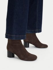 GINO ROSSI Botki EO-HALA-VI887-03-8S Brązowy. Brązowe botki Gino Rossi, bez wzorów, bez obcasa, na słupku, bez zapięcia. Za 449.99 zł.