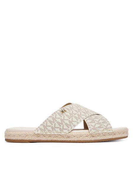 MICHAEL Michael Kors Espadryle Kenzie 40R6KZFS1B Kremowy. Białe espadryle MICHAEL Michael Kors, bez wzorów, ze skóry, bez obcasa, bez zapięcia. Za 337.99 zł.