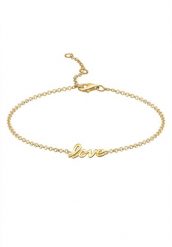 Elli Damska bransoletka na kostkę napis Love w pozłacanym srebrze próby 925 Sterling Silver Bransoletki na nogę 1 ct Damski. Szare bransoletki Elli, pozłacane. Za 203.99 zł.