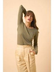 Just Cashmere Kaszmirowy sweter w kolorze khaki rozmiar: L. Brązowe swetry Just Cashmere, l, bez wzorów, z kaszmiru, bez ramiączek. Za 361.99 zł.