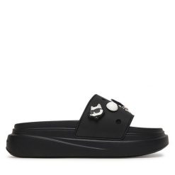 Klapki KARL LAGERFELD. Czarne klapki KARL LAGERFELD, bez wzorów, bez obcasa. Za 505.99 zł.