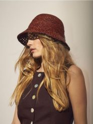 Kapelusz bucket z rafii - brązowy. Brązowe kapelusze Reserved, bez wzorów. Za 139.99 zł.