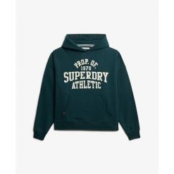 Bluza damska z kapturem Superdry Athletic Essentials. Zielone bluzy Superdry, bez wzorów, z kapturem. Za 275.50 zł.