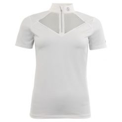 Damska koszulka polo na zawody BR Equitation Zapopan. Białe bluzki BR, bez wzorów, bez kołnierzyka, bez ramiączek. Za 248.50 zł.