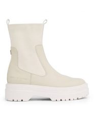 Tommy Hilfiger Sztyblety Feminine Seasonal FW0FW07226 Beżowy. Brązowe botki TOMMY HILFIGER, bez wzorów, ze skóry, bez obcasa, na płaskiej podeszwie, bez zapięcia. Za 949.99 zł.