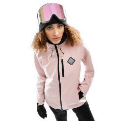 Damska kurtka snowboardowa Sporty zimowe Siroko W2-W Pastel. Czerwone kurtki narciarskie SIROKO, l, bez wzorów, z materiału, z kapturem, narciarskie. Za 522.00 zł.