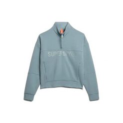 Damska bluza z kapturem zapinana na zamek Superdry Active Tech. Niebieskie bluzy Superdry, l, bez wzorów, z materiału, z kapturem. Za 283.00 zł.