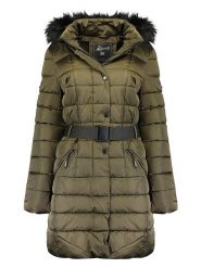 Geographical Norway Płaszcz pikowany "Anemone" w kolorze khaki rozmiar: XXL. Brązowe płaszcze Geographical Norway, xxl, bez wzorów, z tkaniny, bez kaptura. Za 278.66 zł.