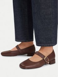 U.S. Polo Assn. Baleriny Amelia001-Blk EO-AMELIA001W/GL1 Brązowy. Brązowe baleriny U.S. Polo Assn., bez wzorów, ze skóry, bez obcasa. Za 299.99 zł.