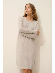 Just Cashmere Kaszmirowa sukienka "Aureline" w kolorze szarobrązowym rozmiar: XXL. Brązowe sukienki Just Cashmere, na co dzień, xxl, bez wzorów, z kaszmiru, bez kołnierzyka, bez ramiączek, midi, proste. Za 383.03 zł.