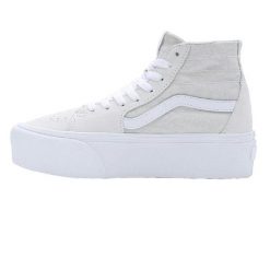 Buty Vans Sk8-Hi Tapered Stackform białe i beżowe. Białe trampki Vans, bez wzorów, z zamszu, bez zapięcia. W wyprzedaży za 372.00 zł.