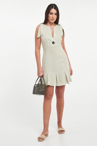 Sukienka lniana ARMANI EXCHANGE. Sukienki Armani Exchange, xs, bez wzorów, bez kołnierzyka, bez ramiączek. W wyprzedaży za 704.25 zł.