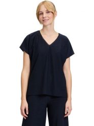 Vera Mont Bluzka w kolorze czarnym rozmiar: 42. Czarne bluzki Vera Mont, bez wzorów, bez kołnierzyka, bez ramiączek. Za 91.99 zł.