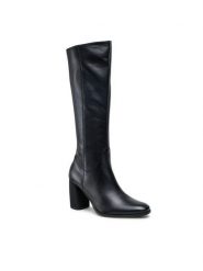 Lasocki Kozaki 7546-05 Czarny. Czarne kozaki Lasocki, ze skóry, bez obcasa, na słupku, bez zapięcia. Za 322.99 zł.