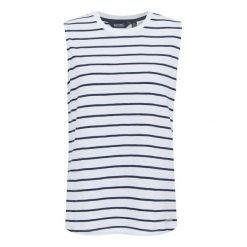 Damski Top Bez Rękawów W Paski Fariene. Białe topy Regatta, xl, bez wzorów, bez kołnierzyka, bez ramiączek. Za 59.99 zł.