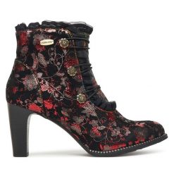 Botki Laura Vita. Czarne botki Laura Vita, bez wzorów, bez obcasa, na słupku, bez zapięcia. Za 589.99 zł.