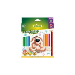 Kredki 12 kolorów CRICCO trójkątne grube Super Soft. Kredki do oczu AMEX. Za 28.31 zł.