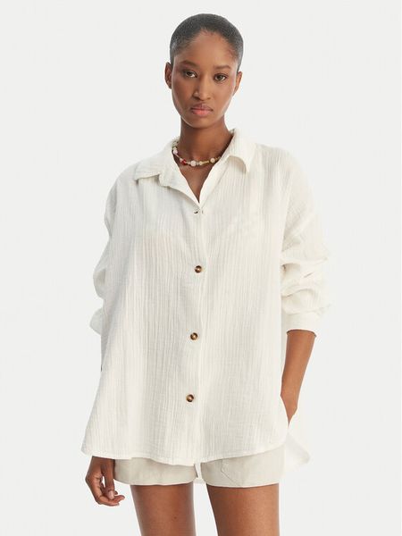 Roxy Koszula Morning Time ERJWT03674 Écru Relaxed Fit. Białe koszule Roxy, m, bez wzorów, z bawełny, bez kołnierzyka, bez ramiączek. Za 175.99 zł.