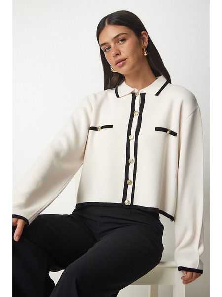 Happiness Istanbul Kardigan w kolorze kremowym rozmiar: onesize. Brązowe kardigany Happiness Istanbul, bez wzorów. Za 122.38 zł.