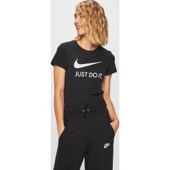 Nike Sportswear - T-shirt. Czarne t-shirty Nike Sportswear, s, bez wzorów, z bawełny, bez kołnierzyka, bez ramiączek. Za 119.90 zł.