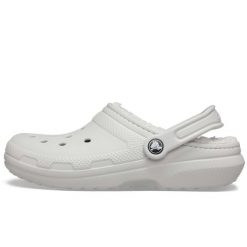 Kapcie Crocs Classic Lined Clog Dorośli. Szare obuwie domowe Crocs, bez wzorów, z materiału, bez zapięcia. Za 231.99 zł.