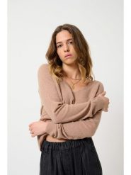 AUTHENTIC CASHMERE Kaszmirowy sweter "Giusalet" w kolorze jasnobrązowym rozmiar: XL. Brązowe swetry AUTHENTIC CASHMERE, xl, bez wzorów, z kaszmiru, bez ramiączek. Za 347.99 zł.