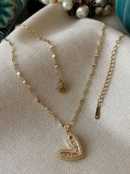 Luseera Pozłacany naszyjnik z zawieszką - dł. 45 cm rozmiar: onesize. Żółte naszyjniki Luseera, z cyrkonią, pozłacane. Za 61.89 zł.