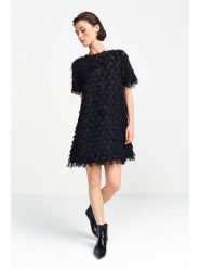 Rich & Royal Sukienka w kolorze czarnym rozmiar: 40. Czarne sukienki Rich & Royal, bez wzorów, bez kołnierzyka, bez ramiączek, mini, rozkloszowane. Za 295.95 zł.