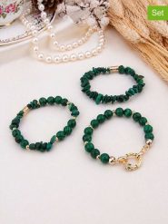 L'Atelier de Gaia Bransoletki (3 szt.) rozmiar: onesize. Zielone bransoletki L'Atelier de Gaia, z malachitem, z mosiądzu. Za 42.95 zł.
