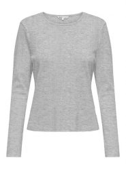 ONLY Koszulka w kolorze jasnoszarym rozmiar: XL. Szare bluzki Only, xl, bez wzorów, z bawełny, bez kołnierzyka, bez ramiączek. Za 30.56 zł.