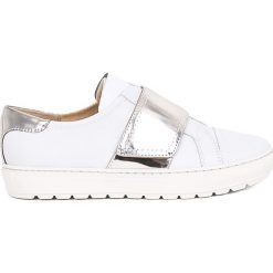 Geox - Buty. Białe obuwie sportowe Geox, z materiału, bez zapięcia. W wyprzedaży za 219.90 zł.