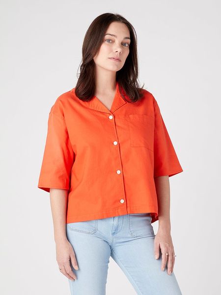 Wrangler Koszula w kolorze pomarańczowym rozmiar: M. Pomarańczowe koszule Wrangler, m, bez wzorów, z bawełny, bez kołnierzyka, bez ramiączek. Za 116.86 zł.