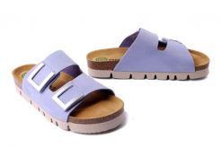 DR. BRINKMANN 700685-59 pflaume, klapki damskie. Fioletowe klapki Dr. Brinkmann, bez wzorów, ze skóry, bez obcasa. Za 230.93 zł.