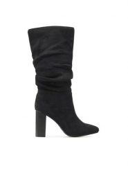 Jenny Fairy Kozaki LS5840-02 Czarny. Czarne kozaki Jenny Fairy, z materiału, bez obcasa, na słupku, bez zapięcia. Za 229.99 zł.