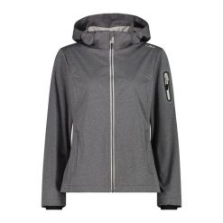 Damska kurtka turystyczna z kapturem CMP. Szare kurtki sportowe CMP, l, bez wzorów, z softshellu, z kapturem, trekkingowe. Za 411.25 zł.