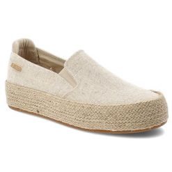 Espadryle damskie Big Star, tekstylna cholewka wsuwany fason elastyczne wstawki platforma z plecionki jutowej lekka konstrukcja, beżowe, TT274089. Brązowe espadryle Big Star, bez wzorów, bez obcasa, na platformie, bez zapięcia. Za 129.00 zł.