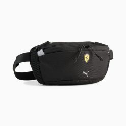 Torba biodrowa Puma FERRARI. Czarne torby na ramię Puma, z aplikacjami, z materiału, eleganckie, na ramię, zdobione, bez dodatków. Za 218.50 zł.