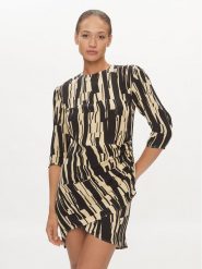 DKNY Sukienka koktajlowa D2A4B344 Czarny Regular Fit. Czarne sukienki DKNY, bez wzorów, z wiskozy, wizytowe, bez kołnierzyka, bez ramiączek. Za 399.99 zł.