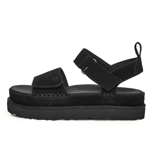 Sandały Ugg Australian W Goldenstar Damskie. Czarne sandały UGG, bez wzorów, z materiału, bez obcasa, bez zapięcia. Za 575.99 zł.