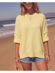 Milan Kiss Sweter w kolorze żółtym rozmiar: M. Żółte swetry Milan Kiss, m, bez wzorów, bez ramiączek. Za 154.79 zł.